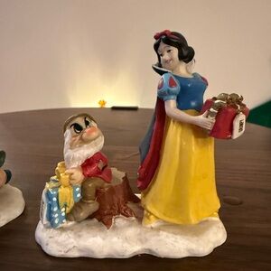 Snow White and Dwarf Holiday Figurine